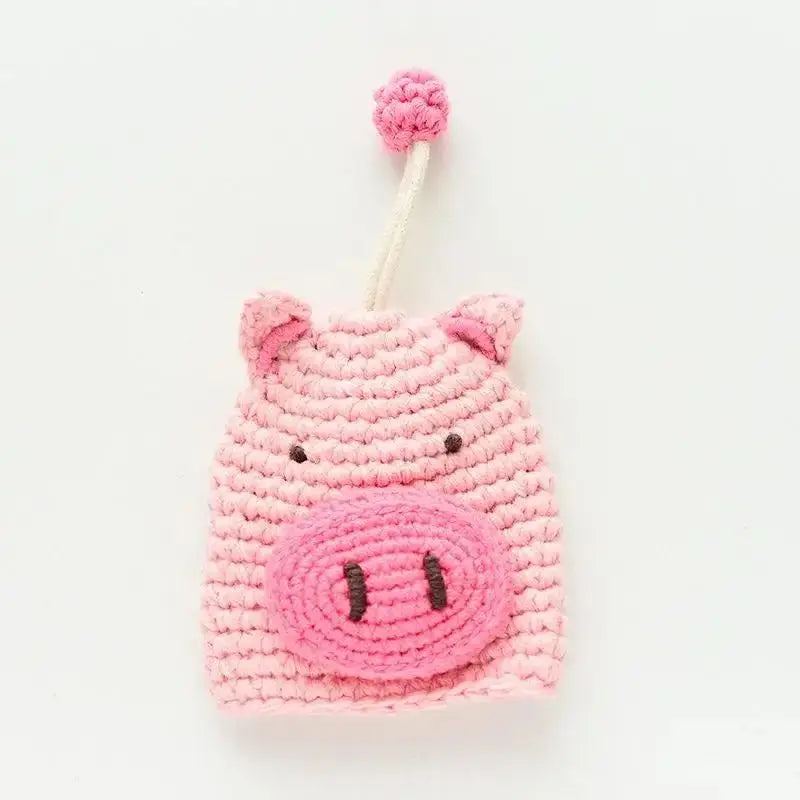 Cartoon Dog Key Case Handwoven Key Organizer Pouch
