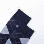 5 Pairs Mens Dress Socks Plus Large Size，High Quality Combed Cotton Crew Socks，Black Cool Argyle Breathable Casual Socks for Men