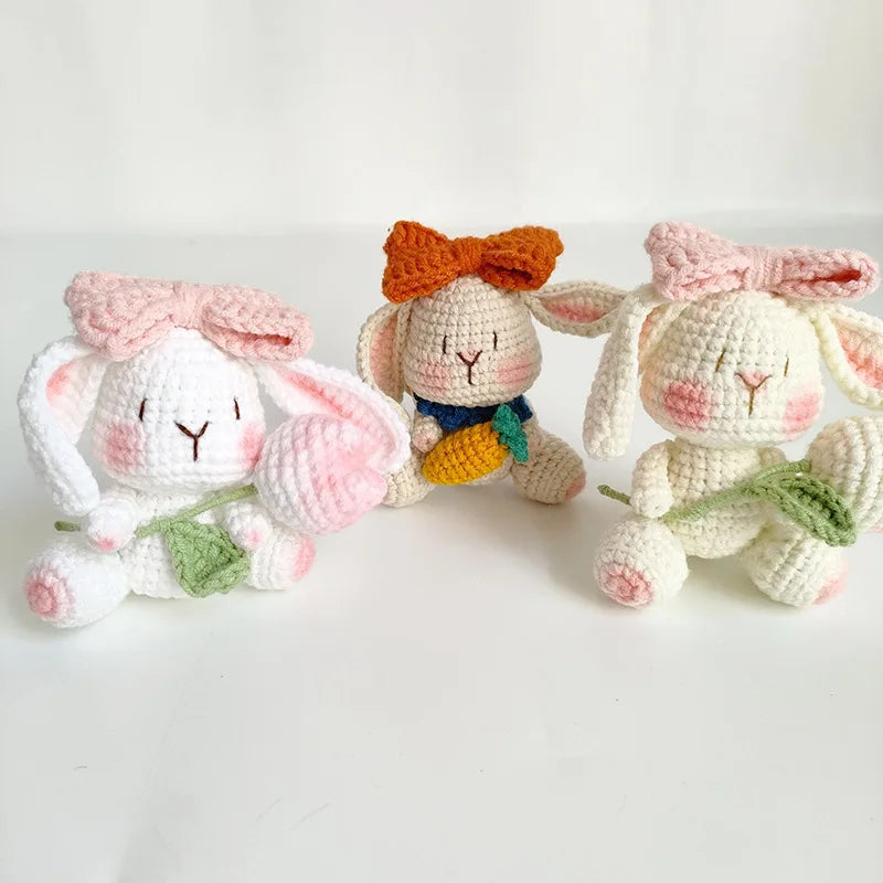 Cute Mushroom Rabbit Crochet Keychain Bunny Bag Charm