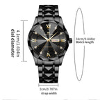 Men Watch Water Diamond Luxury Night Glow Double Calendar Quartz Movement 41mm Blue Gold Stainless Steel Fashion Business Watch