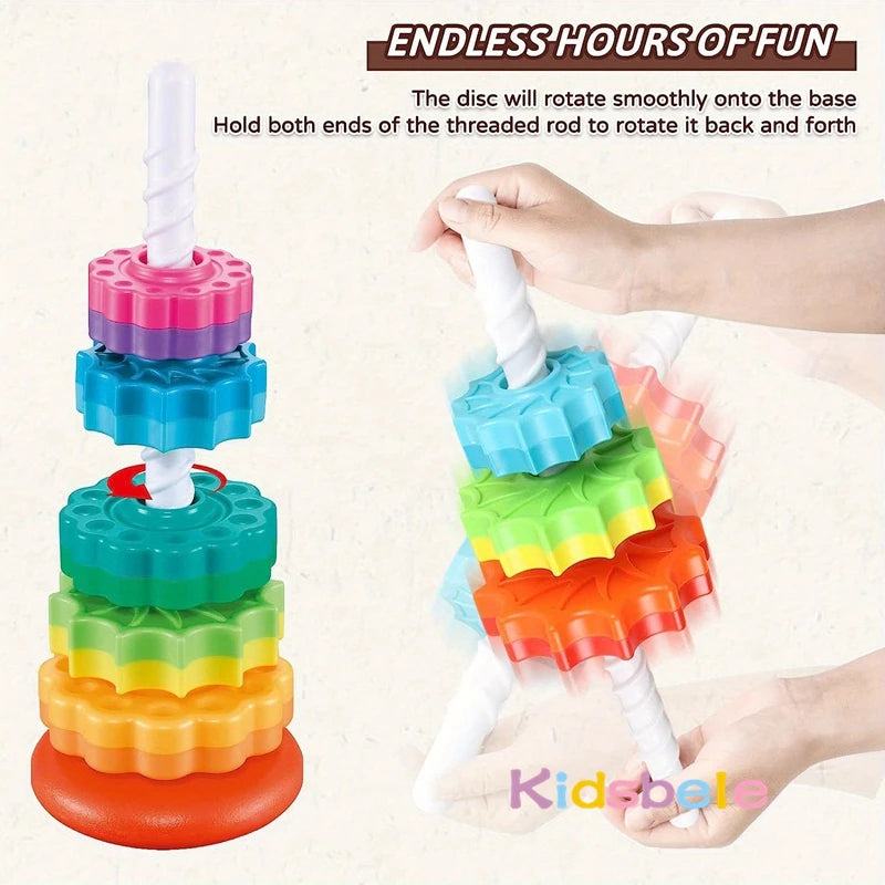 Rainbow Spinning Stacking Ring Toy