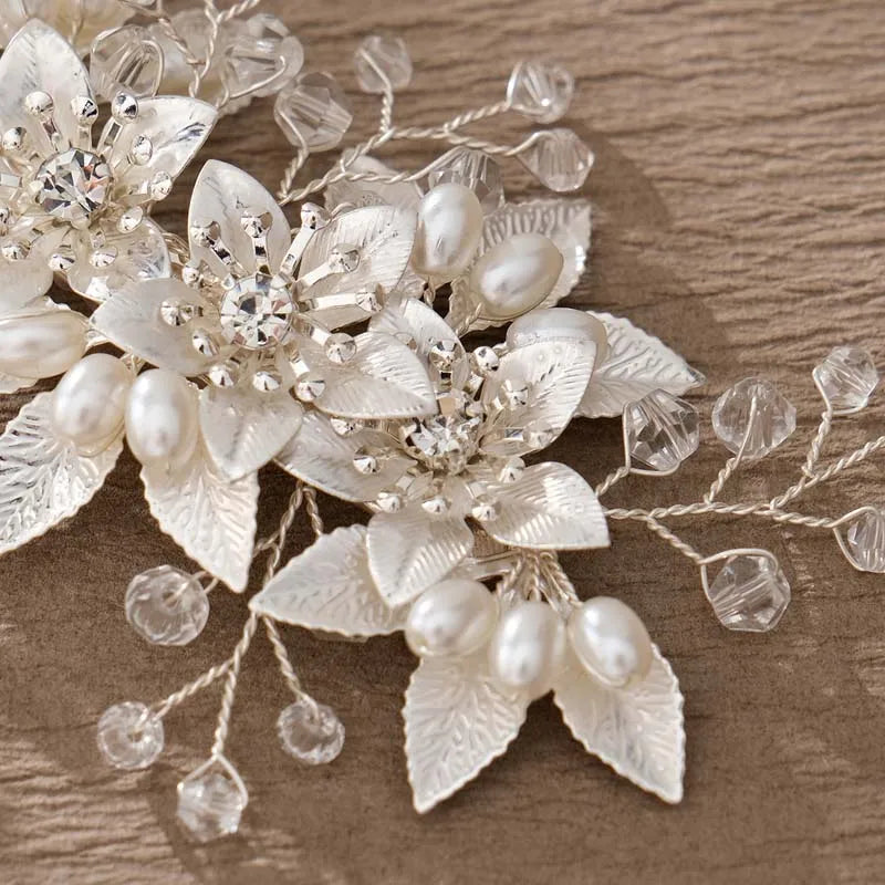 Pearl Flower Bridal Hair Comb for Women