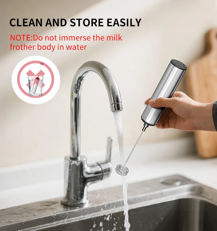 Rechargeable Milk Frother – Handheld Foam Maker & Drink Mixer