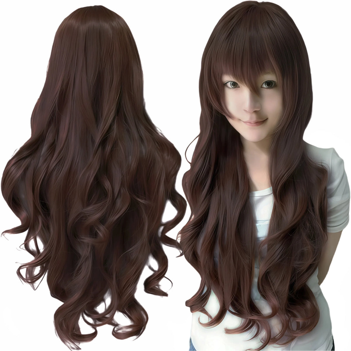 Synthetic Hair Pure White Lolita Long Cosplay Wig Curly Griffith Anime Wigs Halloween Inuyasha Costume Wig for Girl