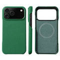 for Magsafe Case for iPhone 17 15 16 18 Pro Max Air Lychee Natural Cowhide Leather Magnetic Protector Luxury Phone Back Cover
