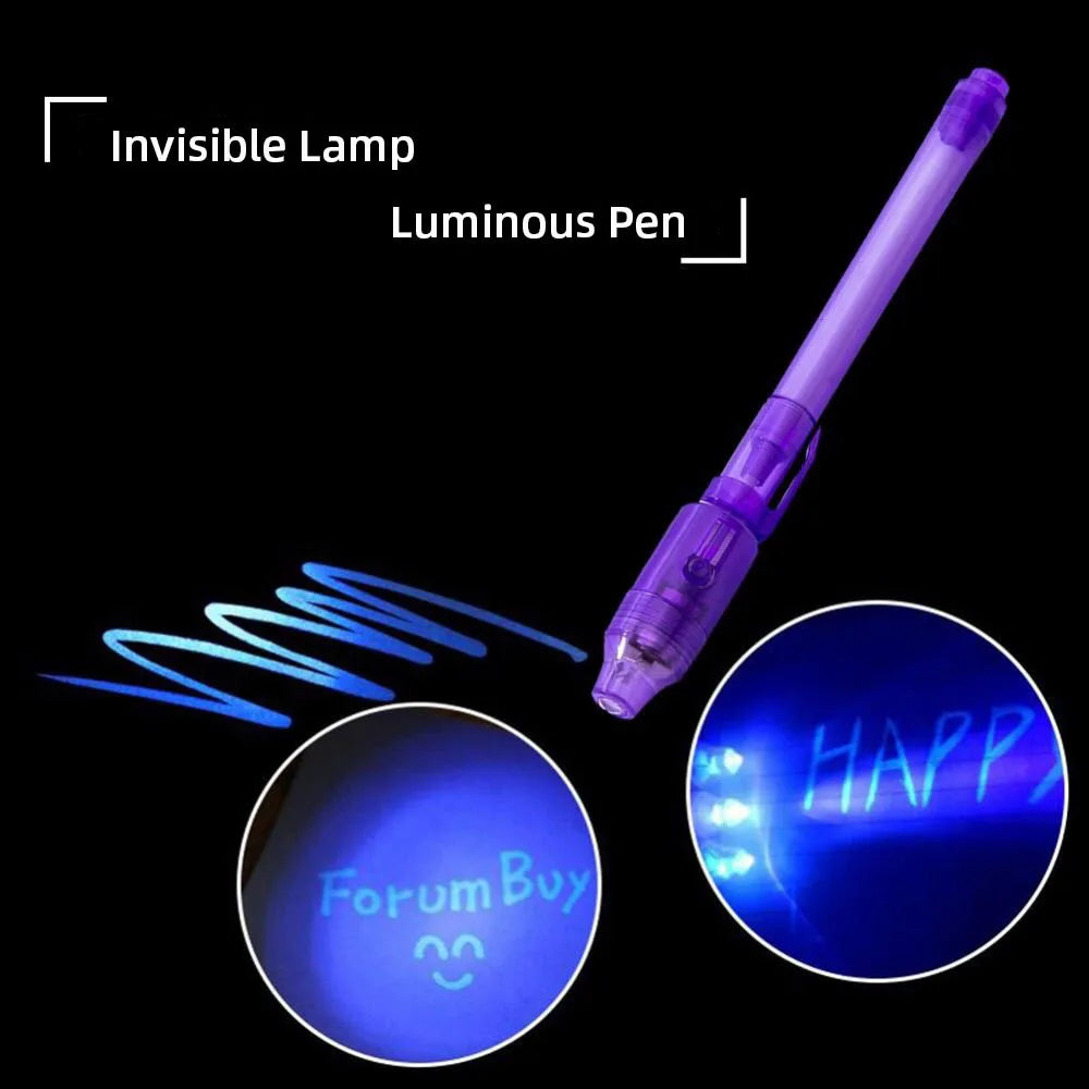 UV Invisible Ink Magic Pen with LED Black Light for Kids