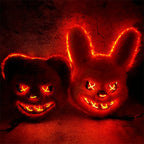 Bunny Mask Masquerade LED Rabbit Bear Mask Glowing Halloween Party,Mask For Carnival Cosplay Props Party without batteries