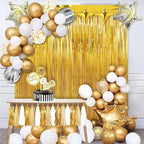 2Meters Party Backdrop Curtains Glitter Gold Tinsel Fringe Foil Curtain Birthday Wedding Decoration Adult Anniversary Decortion