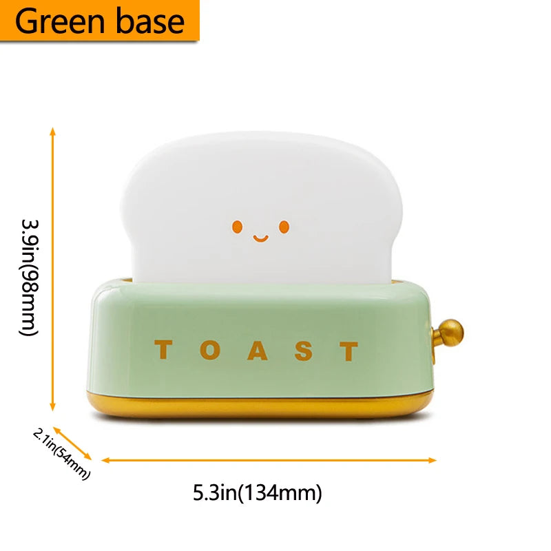 USB Rechargeable LED Bread Toast Night Light Table Lamp Bedside Portable for Bedroom Kids Room Baby Gift Holiday Decor Birthday