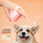 Silicone Dog Bath Massage Gloves Brush Pet Cat Bathroom Cleaning Tool Comb Brush for Dog Can Pour Shampoo Dog Grooming Supplies