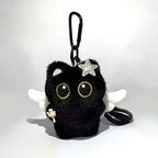 1pc Cute Black Cat Plush Keychain Kawaii Doll Bag Pendant Car Key Ring Charm Soft Stuffed Toy Couple Gift for Women Friends