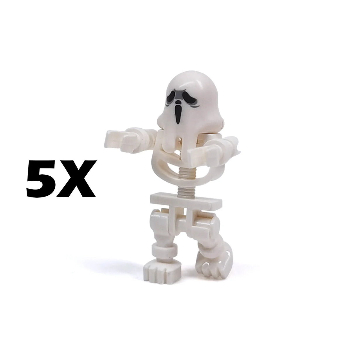 5PCS MOC Halloween Skeleton Army Mini Doll Ghost Building Block DIY Assembly Character Doll Horse Ornaments Figure Gift for Kids