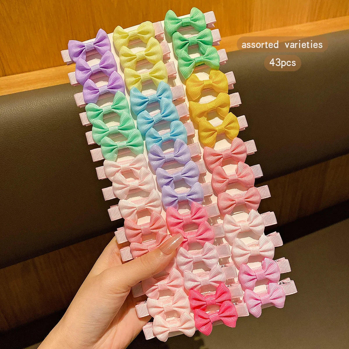 30PCS Colorful Fabric Bow Hair Clips for Girls & Women