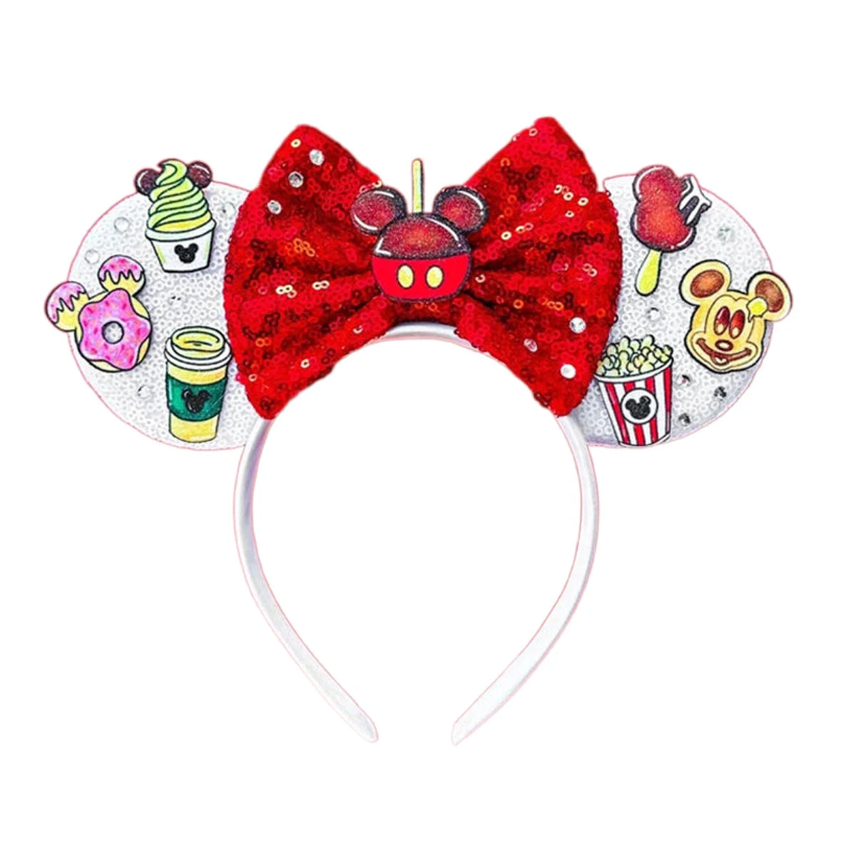 Mouse Ears Sequin Bow Cosplay Headband for Women & Adults