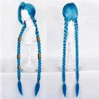 Jinx Long Blue Braided Cosplay Wig for League of Legends