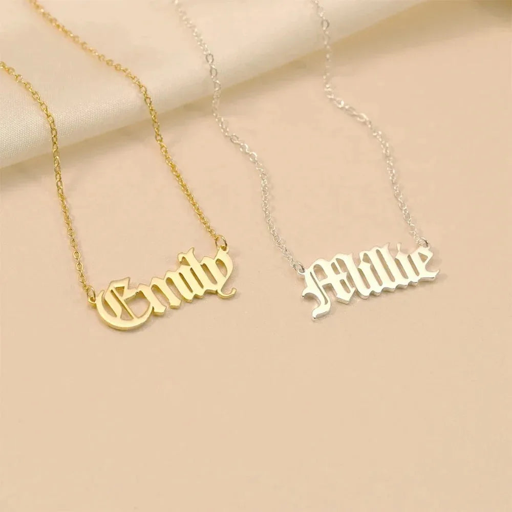 Personalised Name Necklace Custom Stainless Steel Name Jewelry Birthday Gift for Her Bridesmaid Mother's Day Gifts