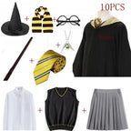 Potter Costume Robe Tie Cloak Scarf Wand Glasses Hermione Dress Flying Thief Accessories Sweater Halloween Cosplay Costume Gifts
