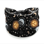 Boho Print Wide Knot Elastic Headband for Women