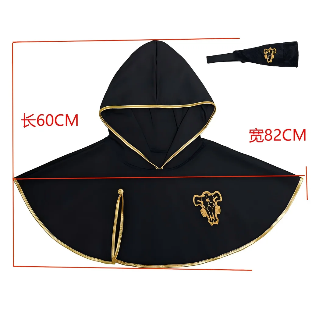 Asta Cosplay Costume Hooded Mysterious Short Cape Shawl Headband Full Set Anime Robe Cloak Halloween Party Tops Outfit DMPS20210729209B