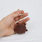Cute Bear Couple Crochet Keychain Set Mini Animal Doll Charm