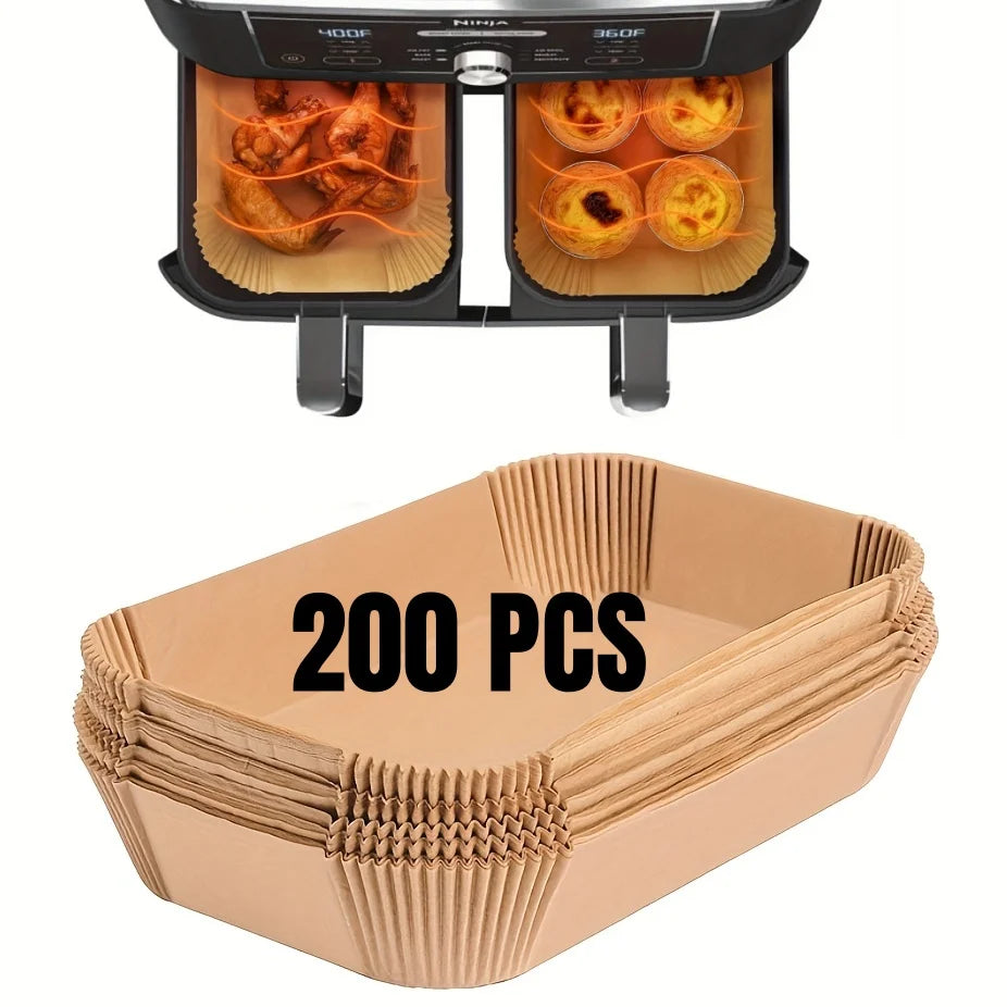 Disposable Air Fryer Paper Liners – Oil Proof Non-Stick Parchment Baking Paper