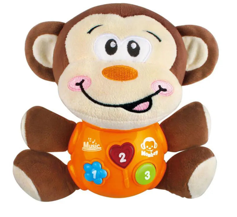 Family Enlightenment Toy Baby Coax Artifact Animal Doll Doll with Electric Sound and Light Music Baby Comfort Plush Toy