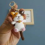 Cute Crochet Kitten Keychain Smiling Cat Bag Charm