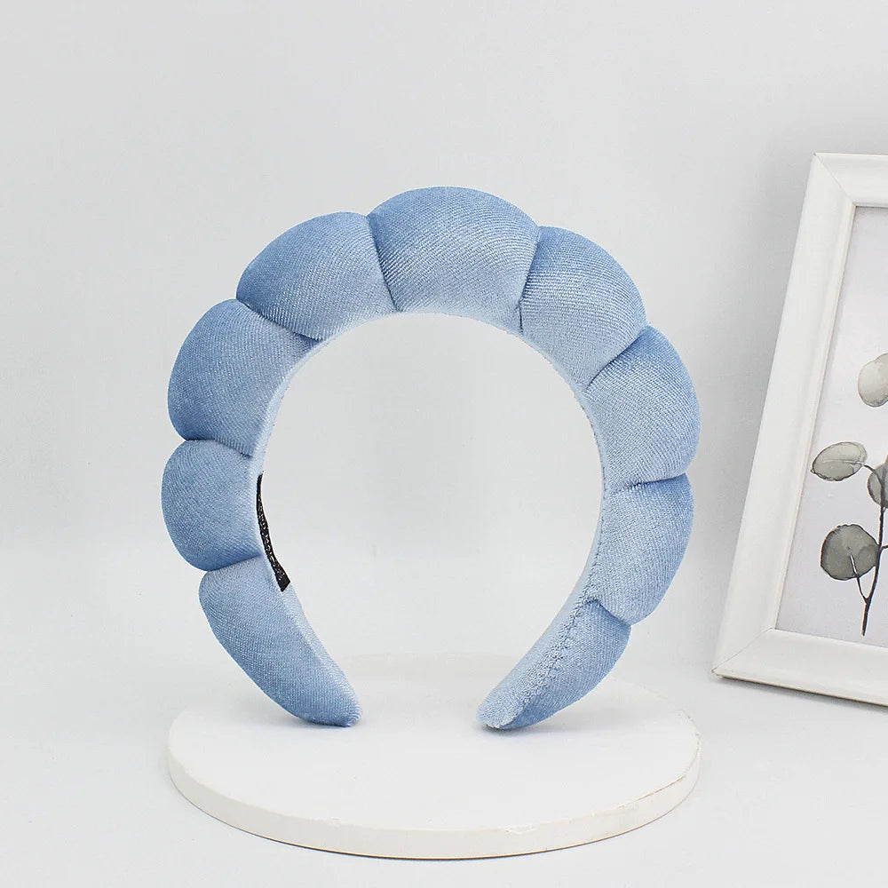Velvet Sponge Spa Headband for Face Washing & Skincare
