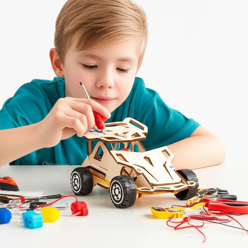DIY Wooden Remote Control Car STEM Science Experiment Building Kit for Kids