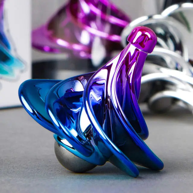 Wind Powered Kinetic Fidget Spinner Desk Toy for Stress Relief
