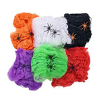 Halloween Decoration Spider Web,Artificial Cobweb,Stretchy Cobweb With Spider,Horror Gothic Haunted House Home Decor