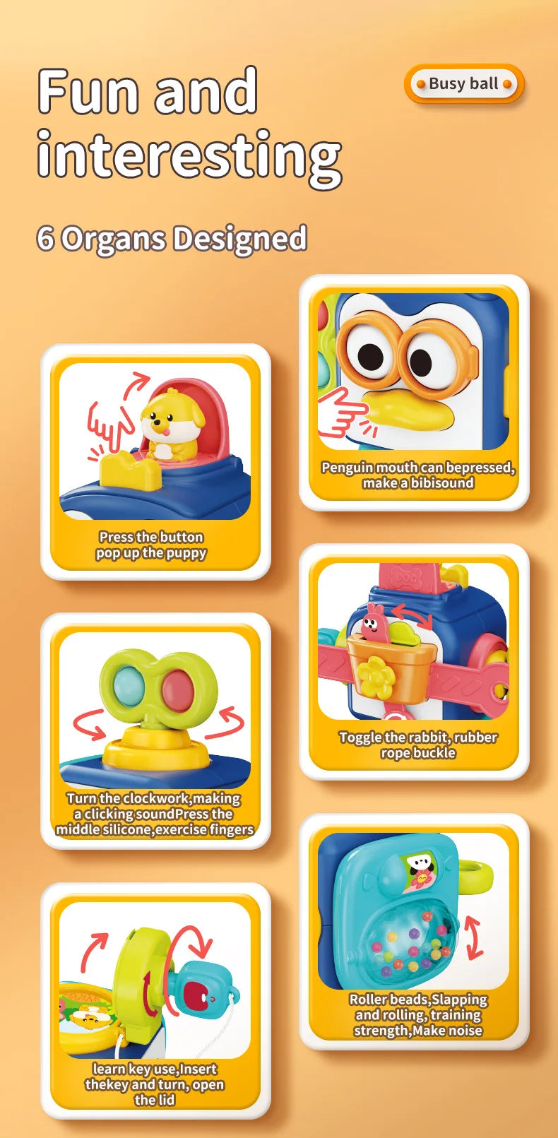 Montessori Busy Board Cube Sensory Toy – Toddler Learning Activity