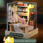 Wooden Miniature Doll House DIY 3D Puzzle Building Kit