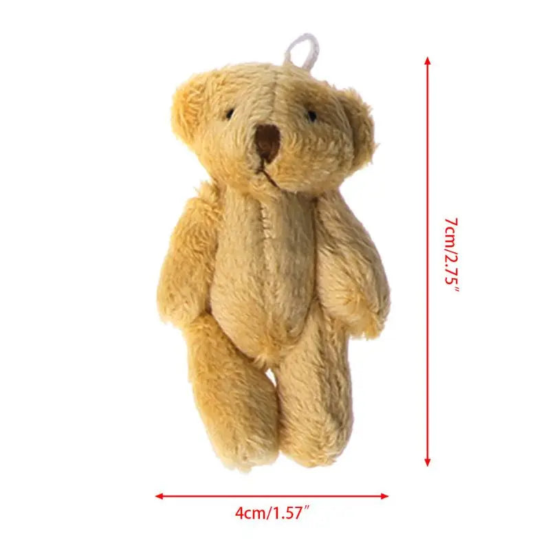 5PCS Plush Stuffed Bear Ornament Lovely Plush for Key Chain Bag Decor Handbag Accessories for Key Ring Girl Gift Women F