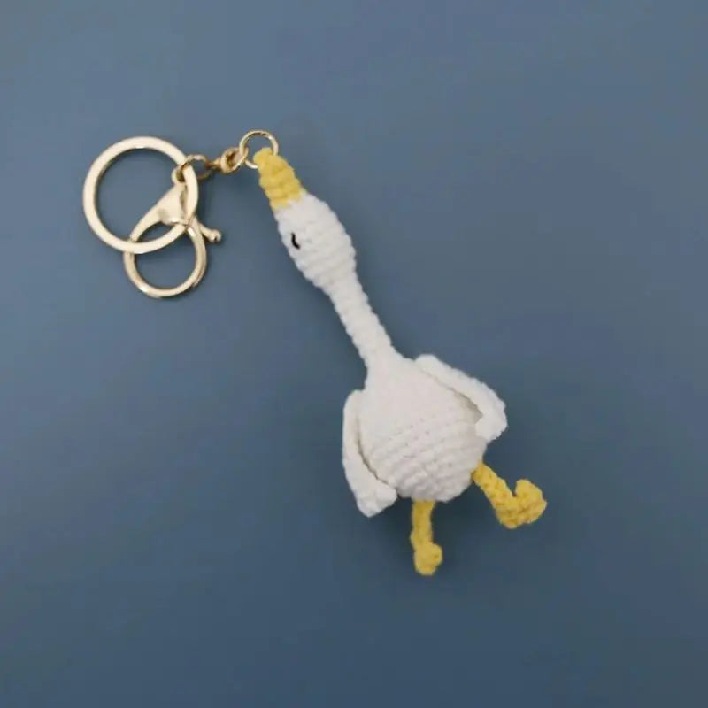 Cute Bear Couple Crochet Keychain Set Mini Animal Doll Charm
