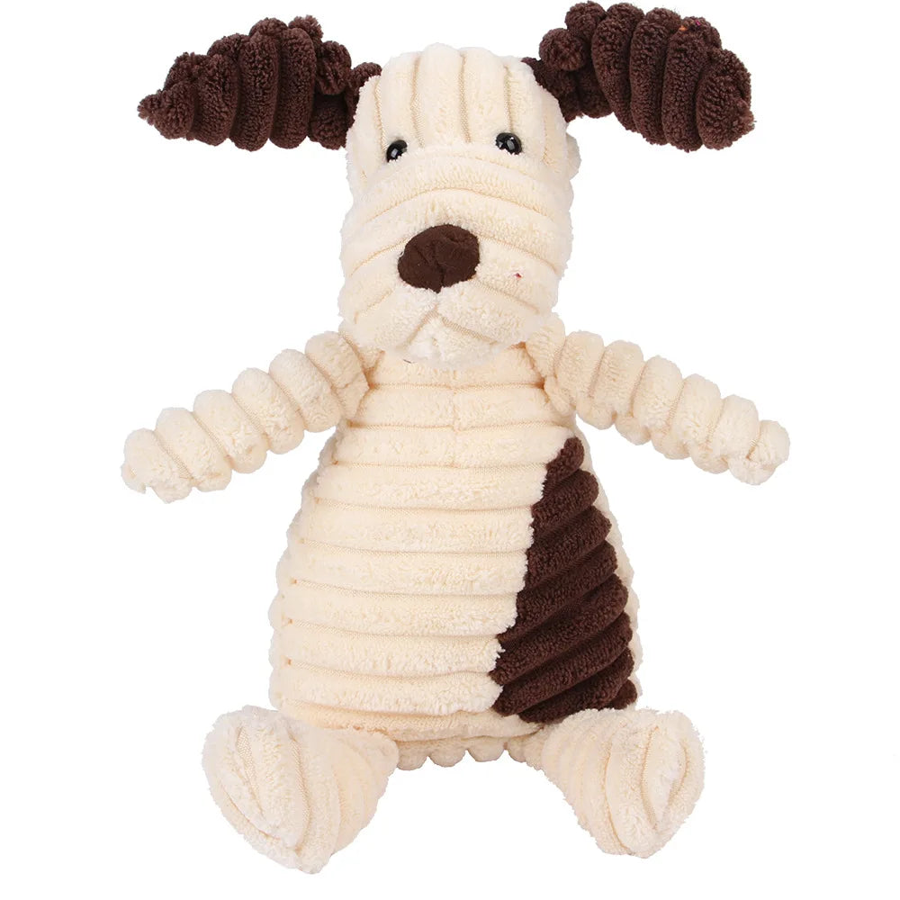 Corduroy Dog Molar Plush Toy for Interactive Chewing and Play