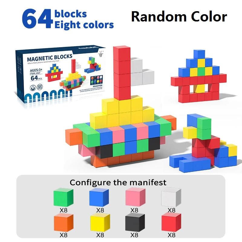 Magnetic Cubes Building Blocks STEM Learning Toy for Kids