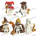 Halloween Scene Building Blocks Skeletons Ghosts Army King Assembled Charactesrs Figures DIY Accessories Bricks Toys Kids Gifts