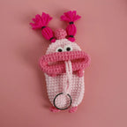 Funny Crochet Sausage Mouth Keychain Key Holder Pouch