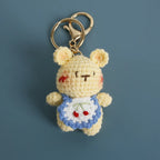 Cute Bear Couple Crochet Keychain Matching Animal Charm
