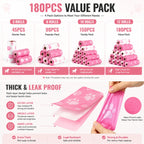 180PCS Dog Waste Bags Thick Leakproof Pet Poop Bags with Easy Carry Rolls for Dogs Cats Walking Outdoor Cleaning