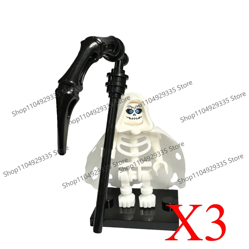 Halloween Scene Building Blocks Skeletons Ghosts Army King Assembled Charactesrs Figures DIY Accessories Bricks Toys Kids Gifts