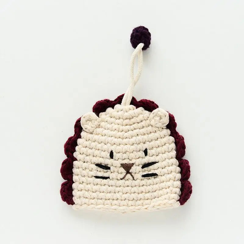 Cartoon Dog Key Case Handwoven Key Organizer Pouch