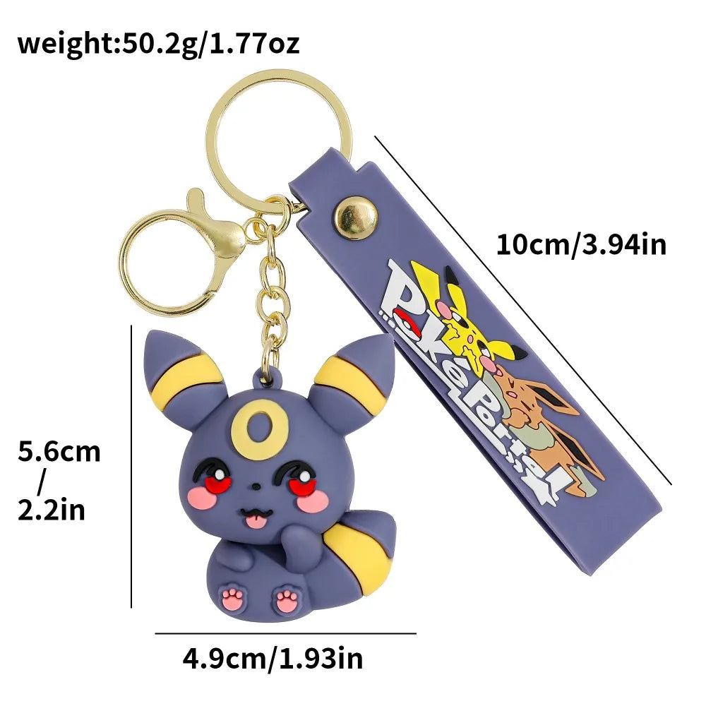 Eevee Plush Keychain Eeveelutions Bag Charm for Pokemon Fans