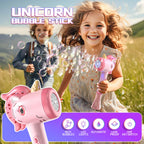 Unicorn Bubble Blower Automatic Bubble Machine Fantasy LED Lights Outdoor Bubble Toy for 3 year+ old Included Bubble Solution
