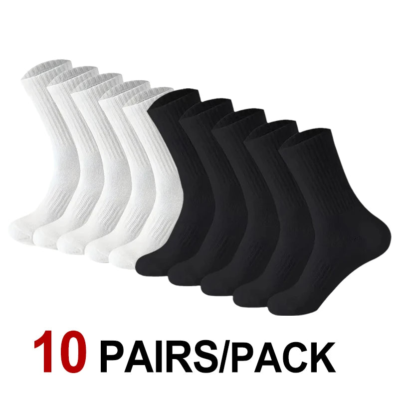 10/20 Pair Men Women Anti Odor Knitted Mid Tube Socks Suitable All Seasons Sweat Absorbing Breathable Couples Casual Sports Sock