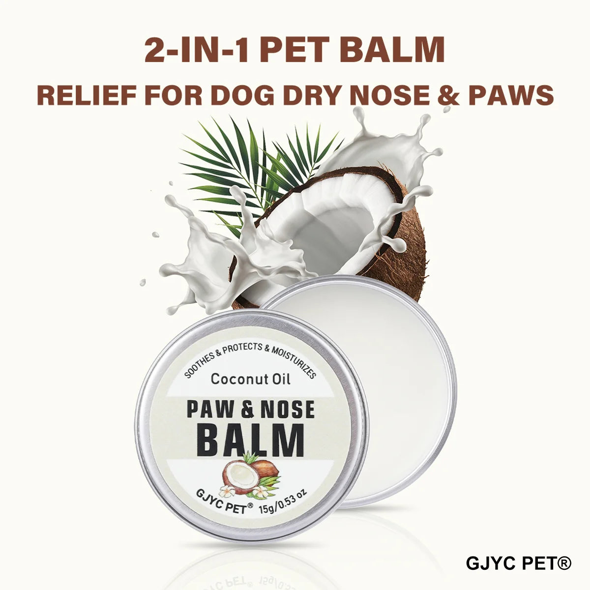 Coconut Scent Dog Nose And Paw Balm | Natural Pet Paw Cream For Cats Dogs | Paw Protector Moisturizer Cracked Feet Repair