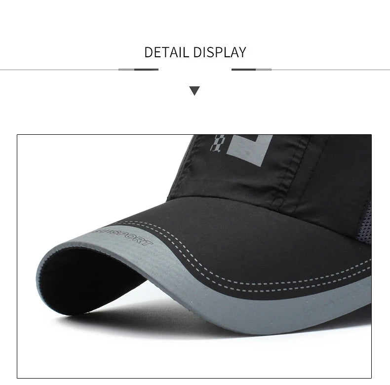 Quick Dry Breathable Mesh Baseball Cap for Summer Outdoor Sports