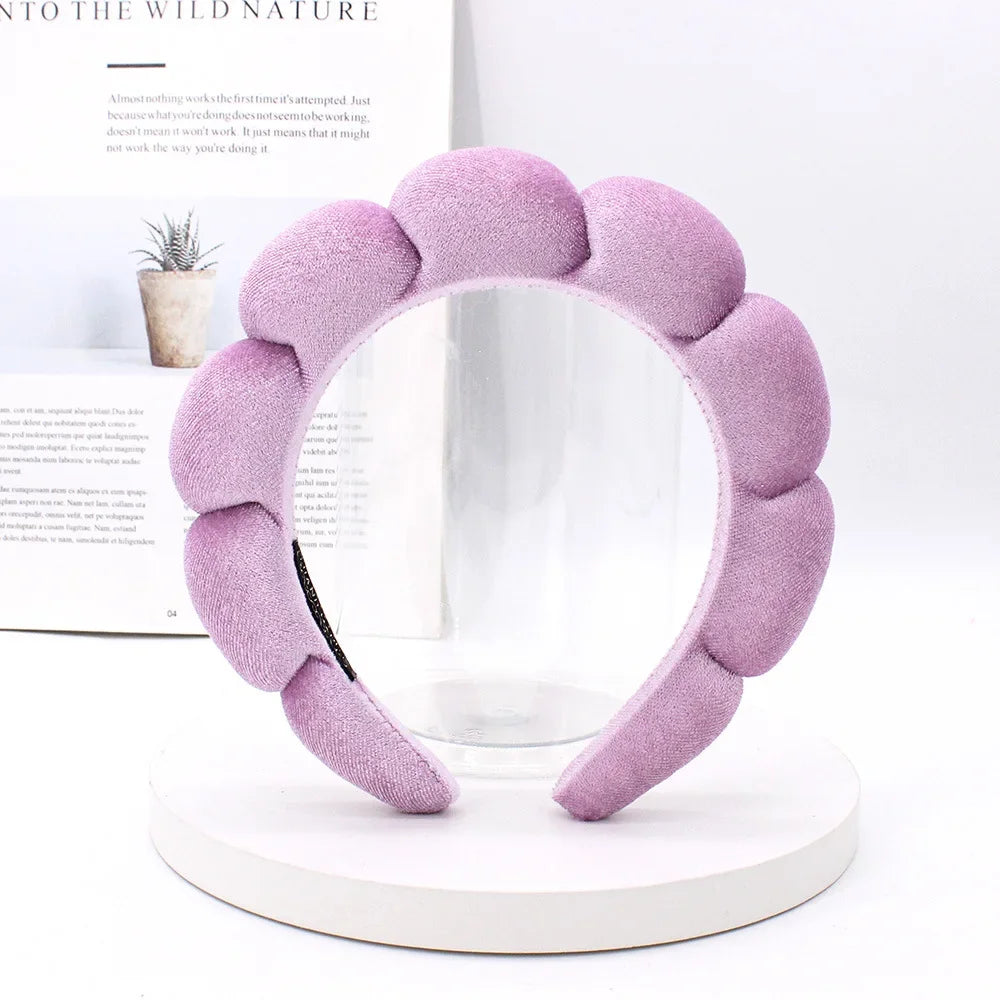 Velvet Sponge Spa Headband for Face Washing & Skincare