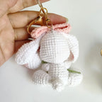 Cute Rabbit Crochet Keychain Handmade Bunny Bag Charm